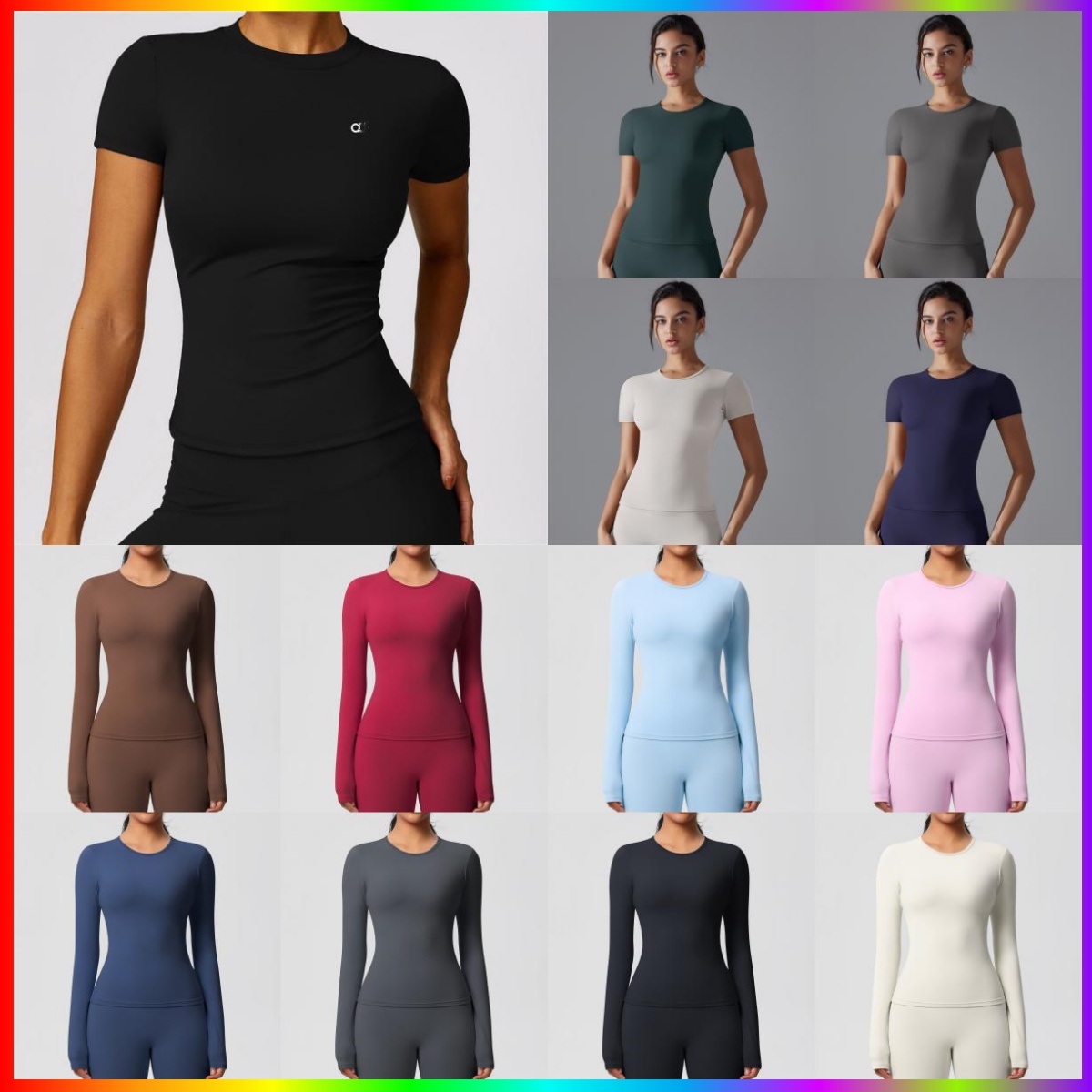 Alonstinss Women Yoga Shirt Tops Cew Neck Fintness Short Sleeve Crop Top T Shirt Skinfriendly Workout Summer Top Women Women Gym T-Shirt