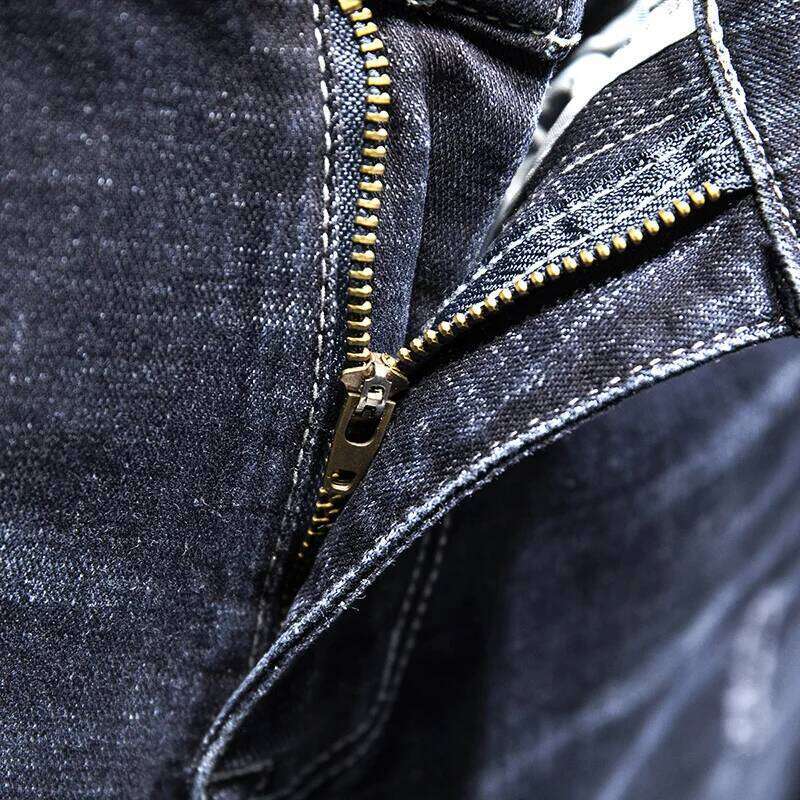 New Ripped Jeans Men Slim-fit Denim Pants Cotton Korean Style Fashion Elasticity Versatile Blue Black Men's Clothing 26Y0312