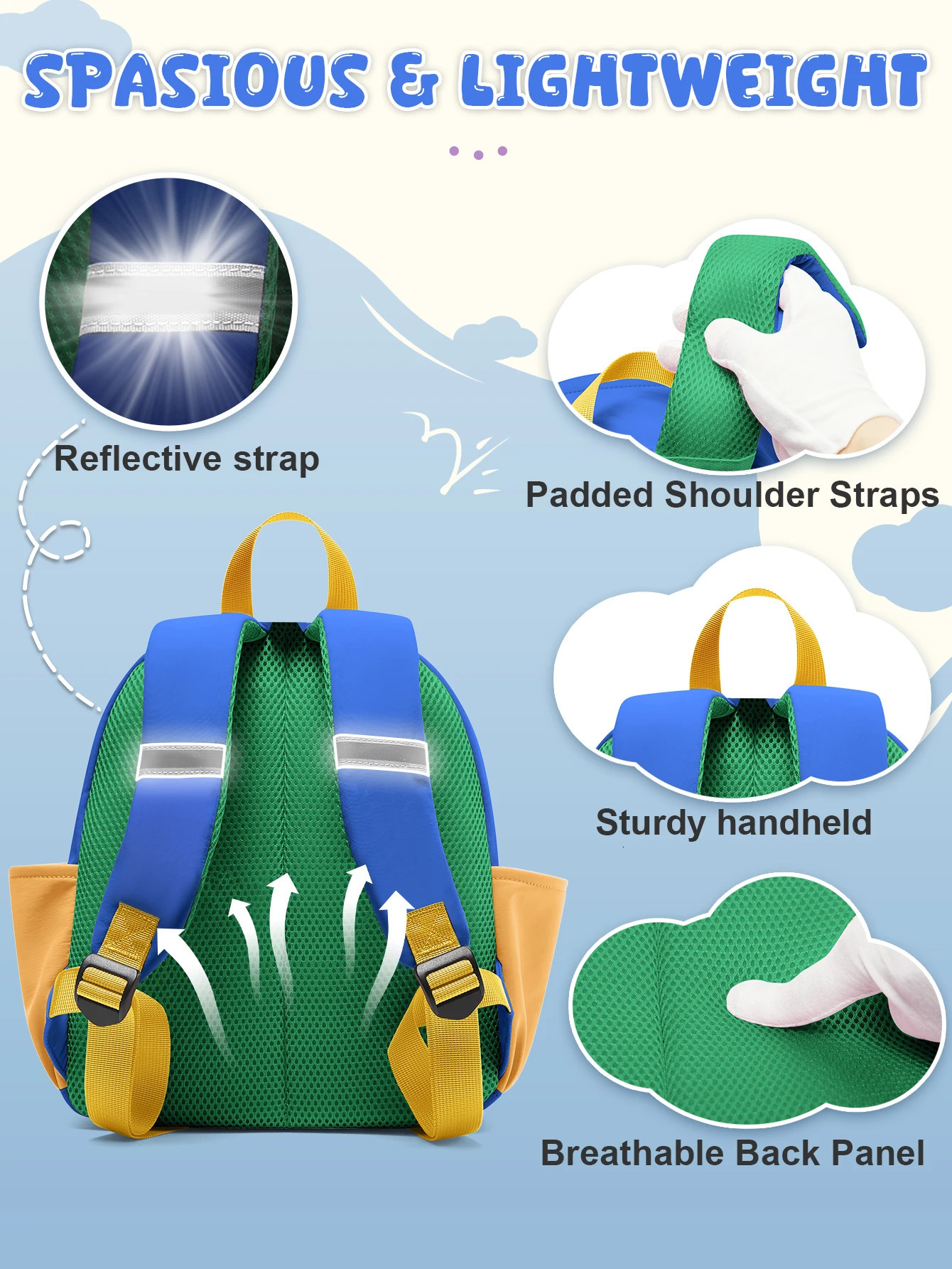 Cute Backpack for Boys Girls Lightweight Waterproof School Bag Perfect Daycare Preschool Kindergarten Hiking Travel 260311