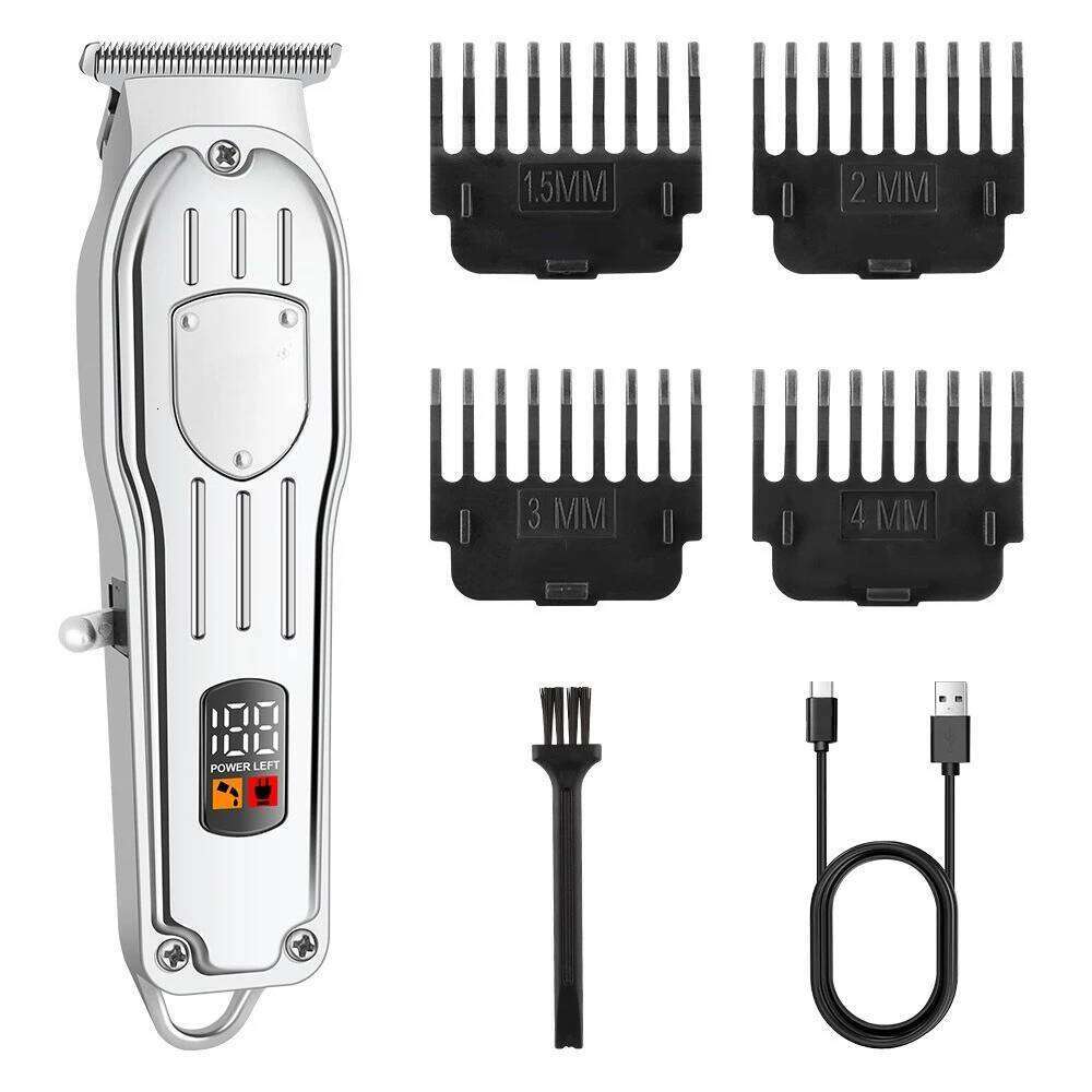 Clippers Professional Cordless Men Barber Cutting Kit Wireless LCD Display Hair Trimmers Rechargeable for Family C260312