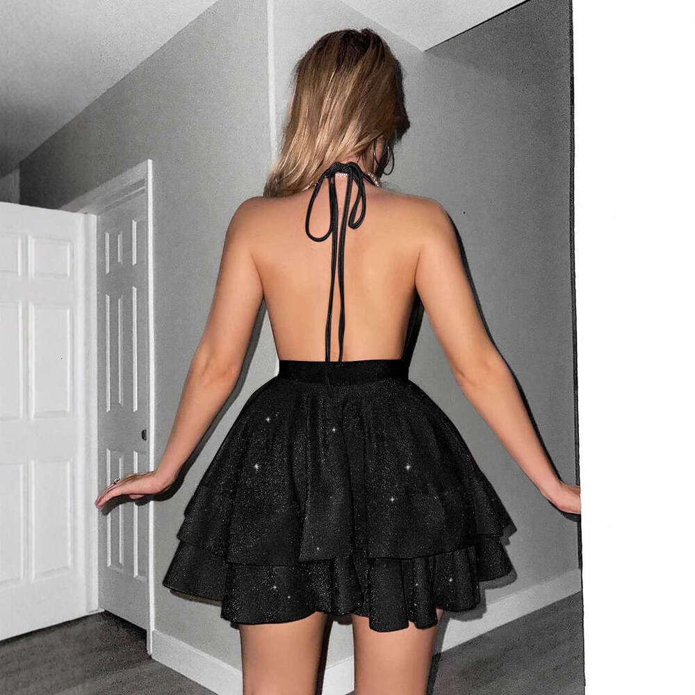 2026 European and American foreign trade slim-fit evening dress for women, deep V-neck sexy style dress, direct supply from cross-border factory