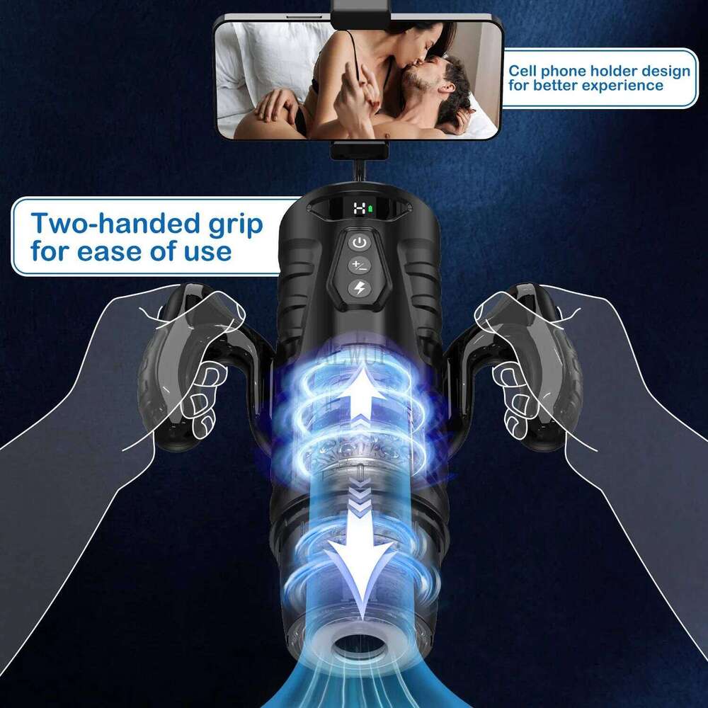 Automatic Telescopic Male Masturbator 7 Thrusting Rotating Modes Pocket Pussy Blowjob Sex Machine Penis Pump Piston Mastubator Z260312