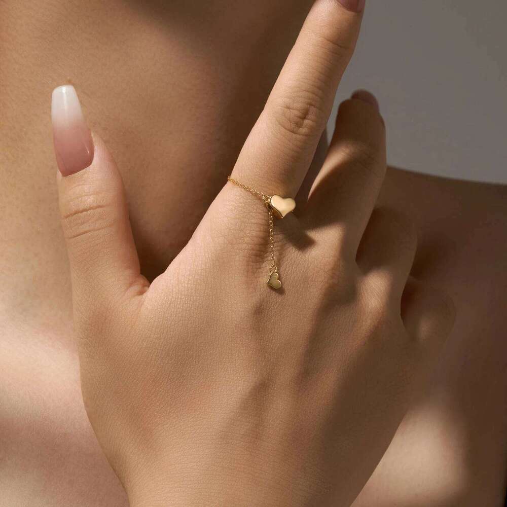 VEWANT Women 925 Sterling Silver Double Heart Chain Fine Luxury Fashion Ring 2024 Anniversary Gift Wedding Party Jewelry H260312