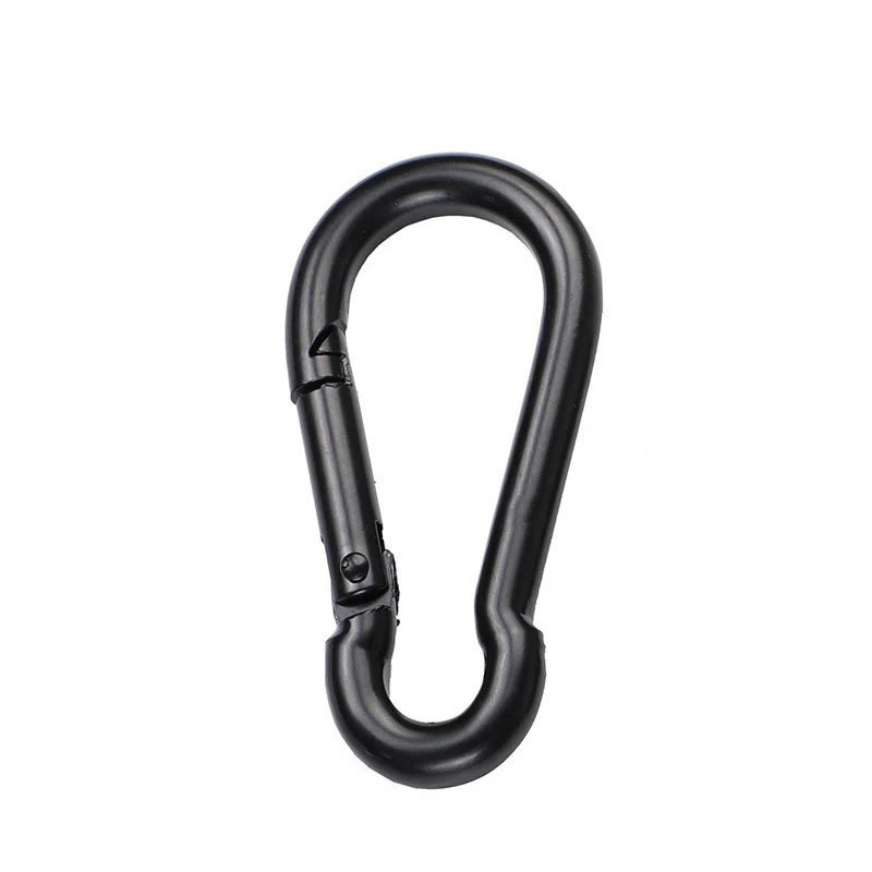 Iron Material Electrophoresis Black Surface Carabiner Snap Hook 5MM 6MM 8MM 260228