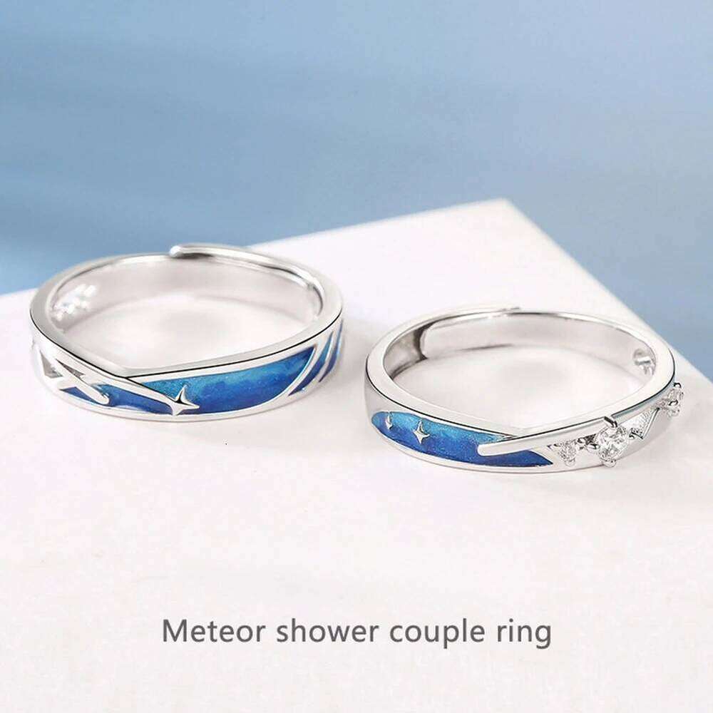 Van Gogh Starry Sky Meteor Shower Sun Moon Adjustable Open Women Men Lover Exquisite Carving Rings Band Romantic Couple Jewelry W260311
