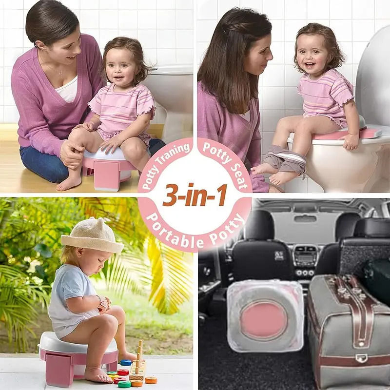 3 in 1 Baby Toilet Seat Children Foldable Travel Potty With Bags Training Suitable for boys and girls 260311