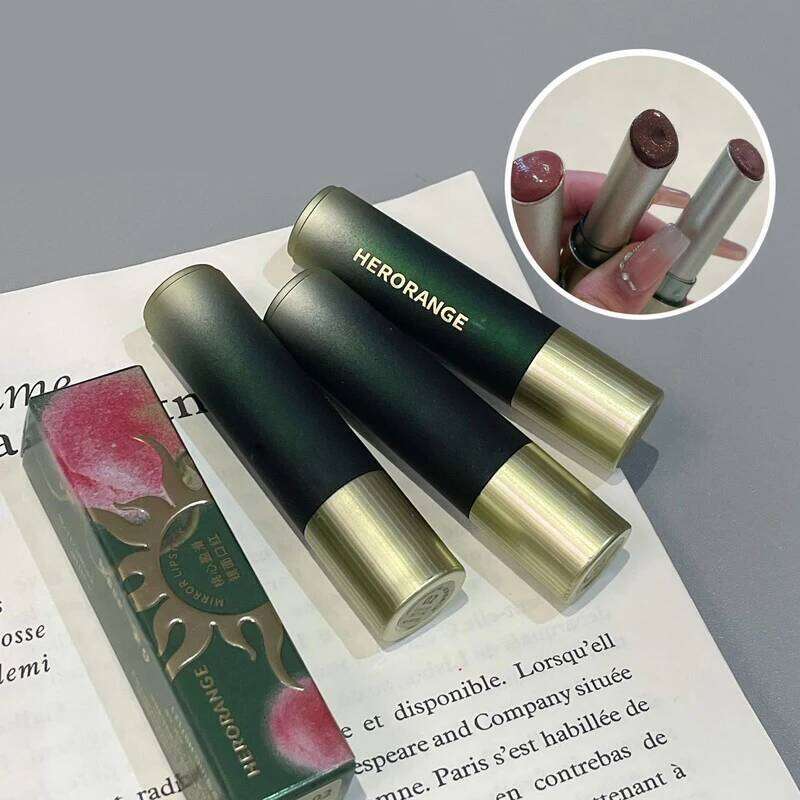 HERORANGE Heart-Shaped Moisturizing Lipstick: Mirror-Like Shine with Hydrating Formula - Natural Look for a Dewy, Radiant Finish W260311