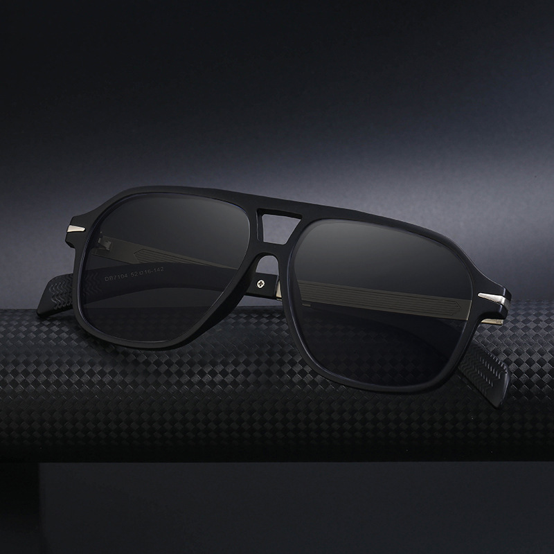 2026 New Fashion Square Polarized Retro Double-Beam Personalized Sun Protection Sunglasses for Men,