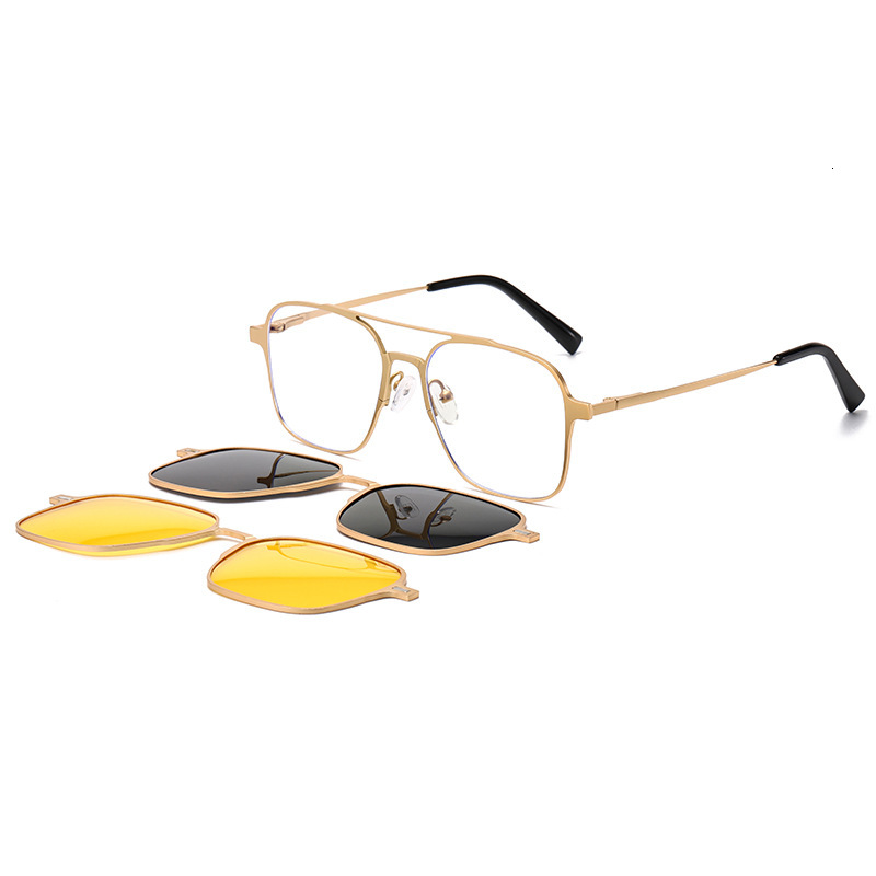 Multi-protective blue light blocking flat magnetic with square frame, polarized clip-on sunglasses men, suitable for driving and anti-glare