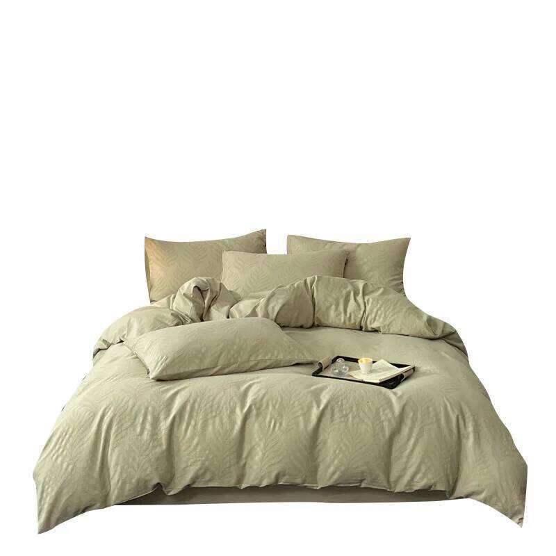 Four-piece set of pure cotton, all-cotton, 60-count jacquard quilt cover, bed sheet set, home textiles H260312