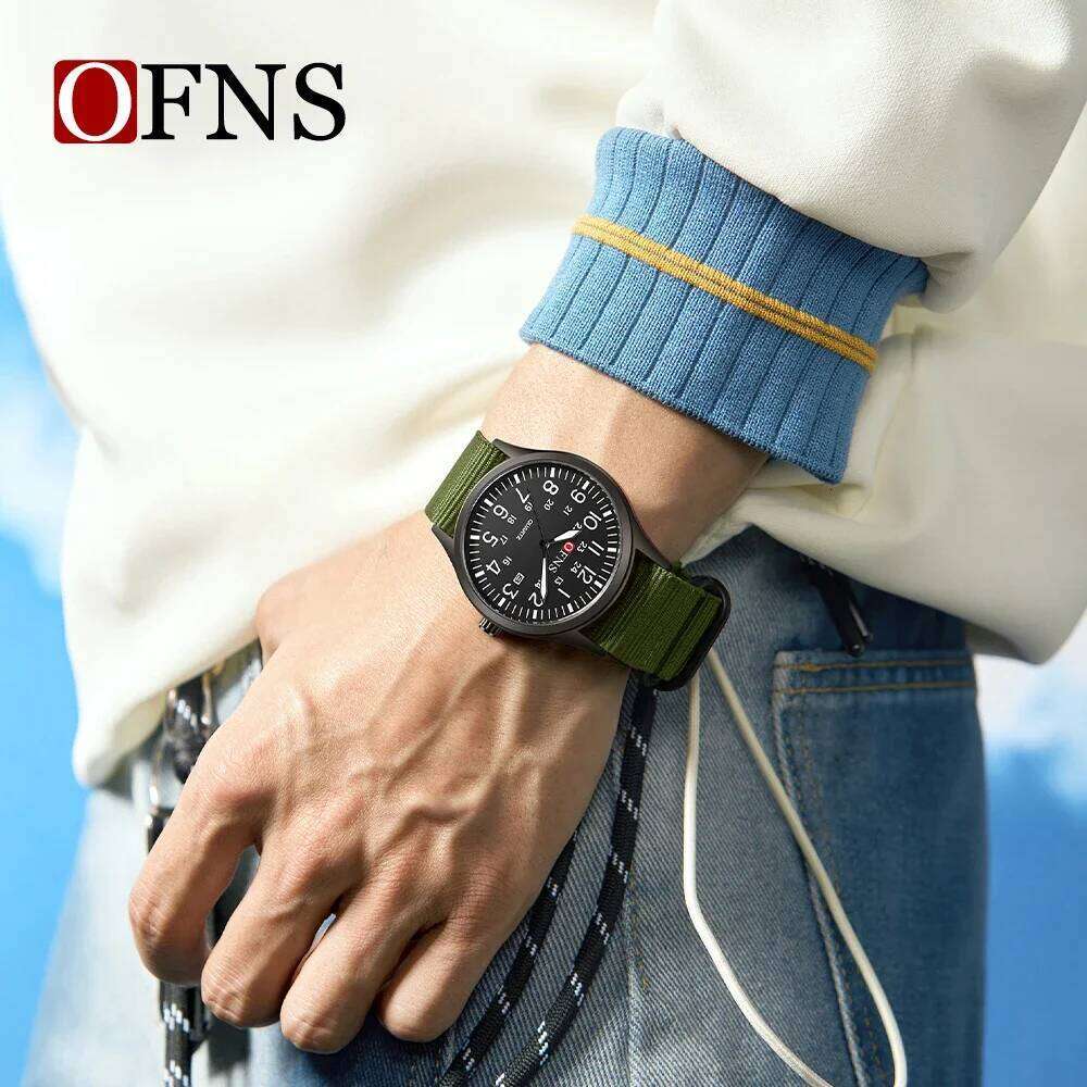 OFNS 7200 Calendar 3ATM Waterproof, Lightweight, Retro, Color Contrasting, Luxury Fashion Men's and Women's Watch
