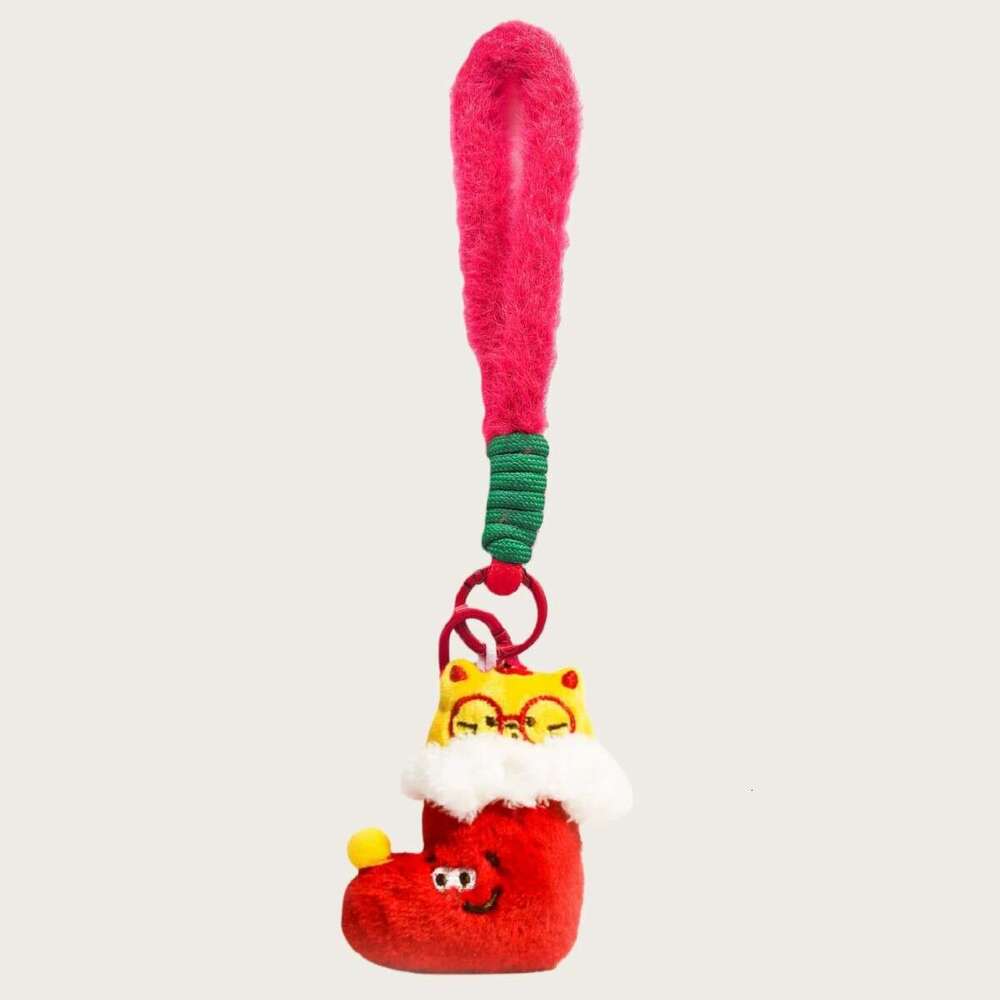 Christmas tree kitten plush toy bag pendant keychain cross-border cute gingerbread man decoration for girls' bags