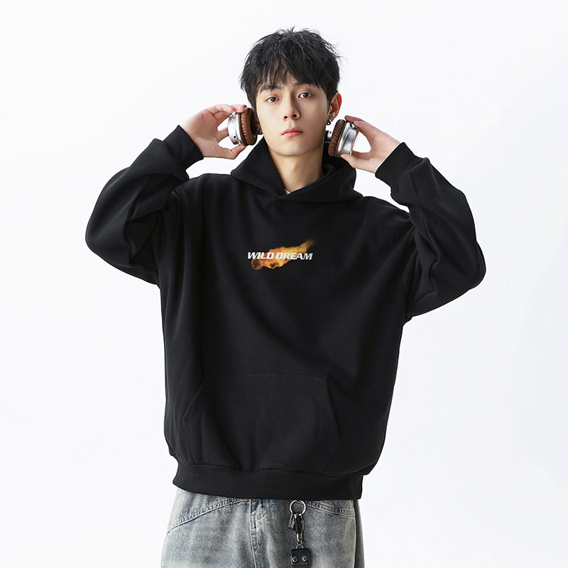 Style 3D Fireball Print Hoodie Designer Hoodie Spring New Couple Loose Hoodie Trendy Brand Jacket