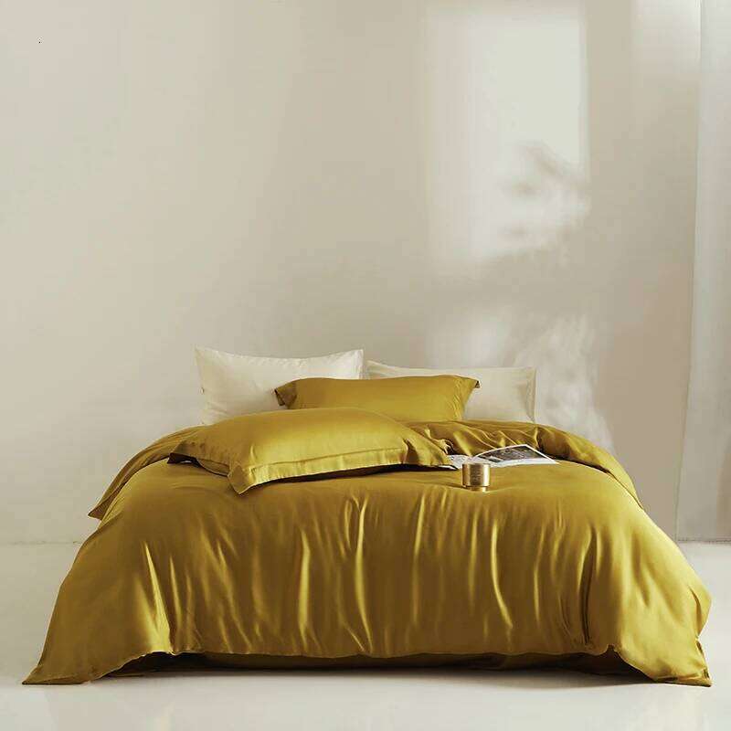 600TC Lyocell Bamboo Fiber Soft Silky Cooling Bedding Set Single Double Queen King Duvet Cover Flat/Fitted Bed Sheet Pillowcases H260312