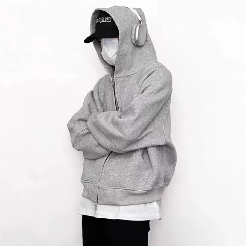 400g Combed Cotton Double-zipper Cardigan Hooded Sweatshirt Designer Hoodie For Men New Autumn Casual Sports Jacket For Women