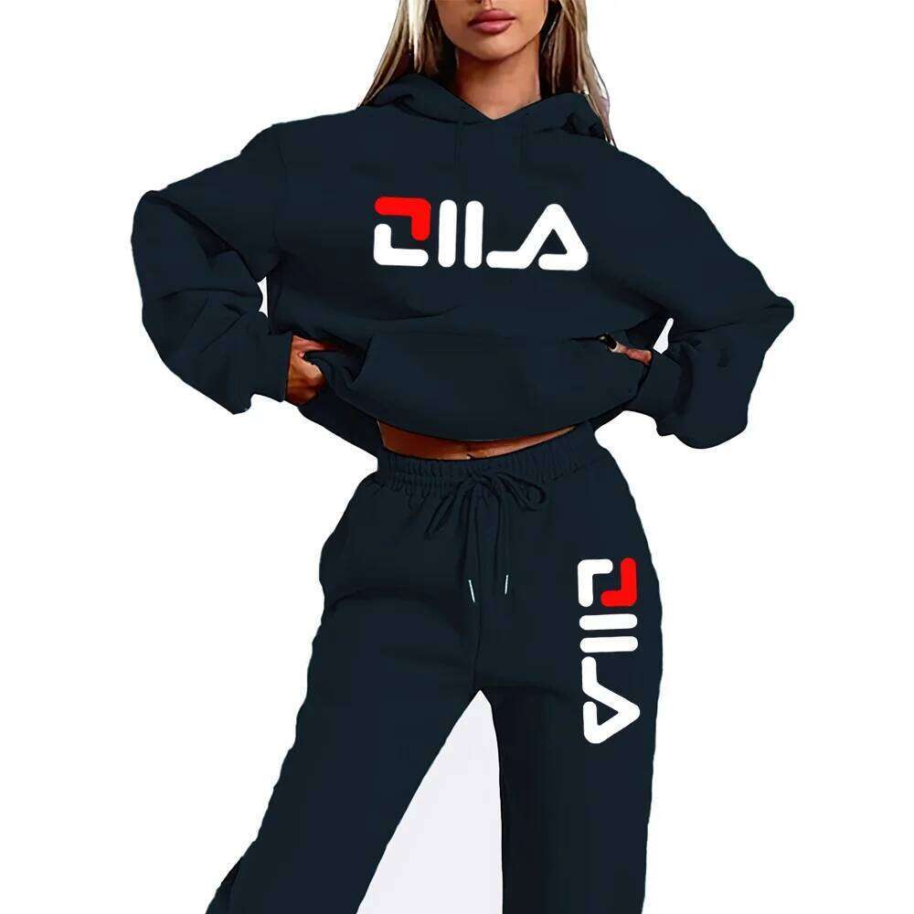 Women's Tracksuit Quality Two Piece Set for Women Fashion Jogging Sweatshirt Suit Drawstring Sports Daily Hooded C260312