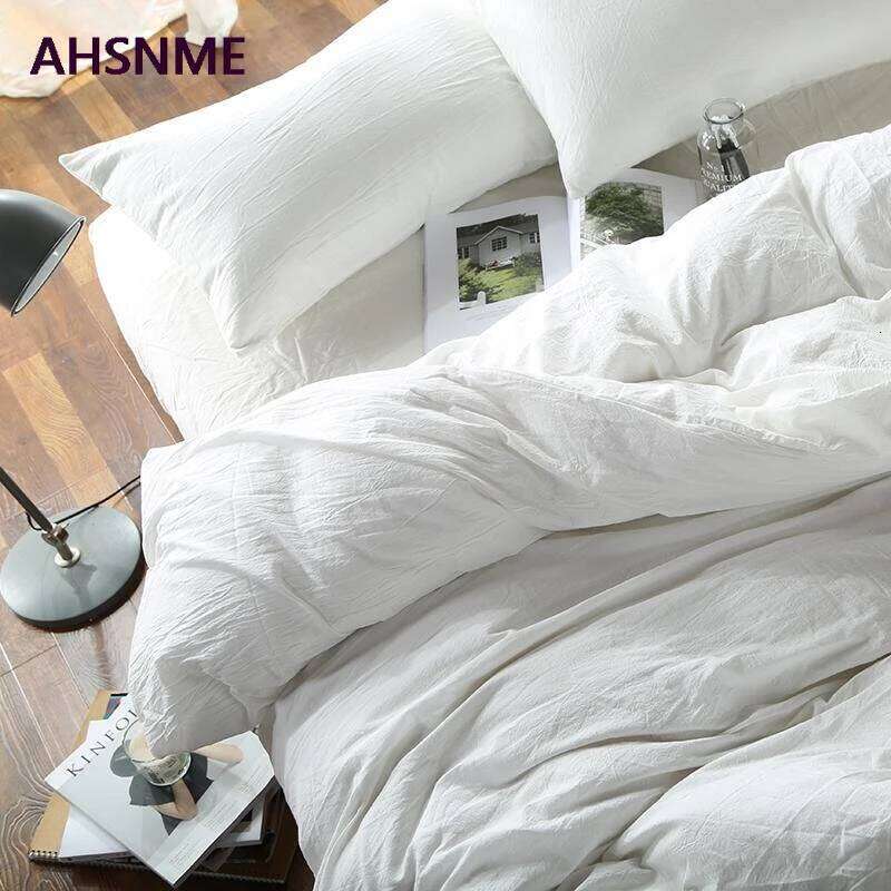 AHSNME 100% Cotton bed linen Super Soft Bedclothes Bedcover Cool Summer White Duvet Cover comforter bedding sets H260312
