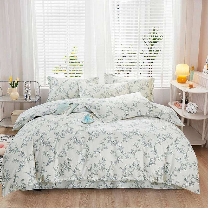100% Cotton 3pc/Set Duvet Cover,No Filler,Floral Ins Style Skin-Friendly, Soft Comfortable Fabric,Single/Queen Size Bedding Set H260312