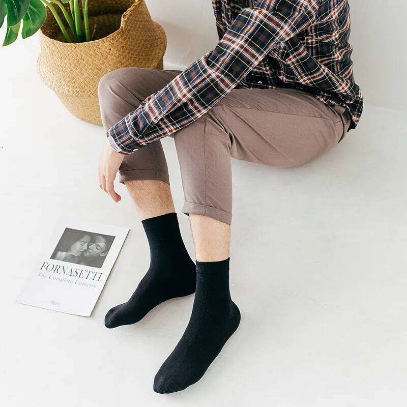 6 Pairs Women Cotton Socks Pure Color High Quality Soft Breathable White Black Business Summer Casual Men socks Large Size Z260312