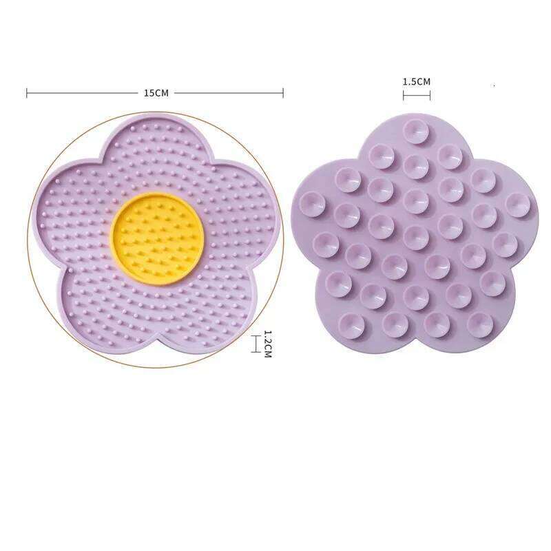 Supplies Cat Pad Sun Flower Shape Silicone Dog Plate Cute Pet Slow Licking Mat dog cat bowl 26Y0312