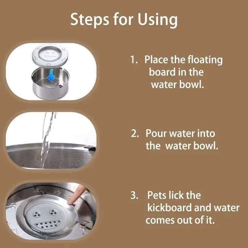 Big Capacity Stainless Steel Floating Bowl, No Spill Anti-Splash Dispenser, Non-Slip Dog Cat Pet Water Feeder Bowl 26Y0312