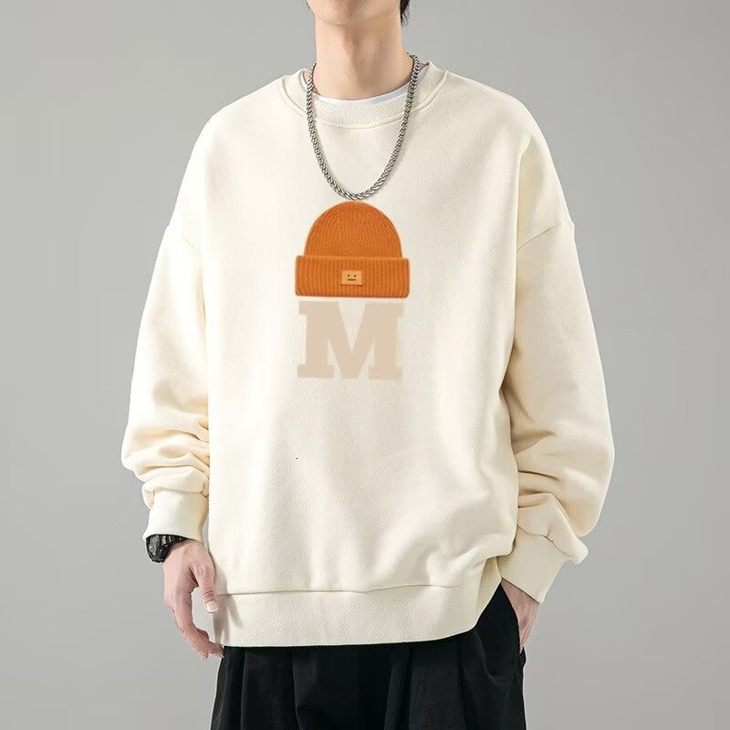 Retro Round-neck Sweatshirt For Men And Women Designer Hoodie Autumn Couple's Oversized Petite Casual Trendy Brand Hoodless