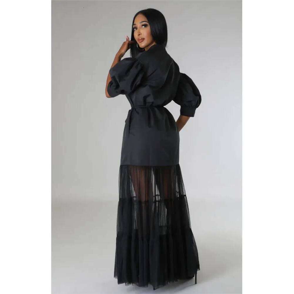 Fashionable White Short Sleeve Dresses For Women'S Summer New Elegant Lace-up Pocket Lace Shirt Long Dress Female C260311