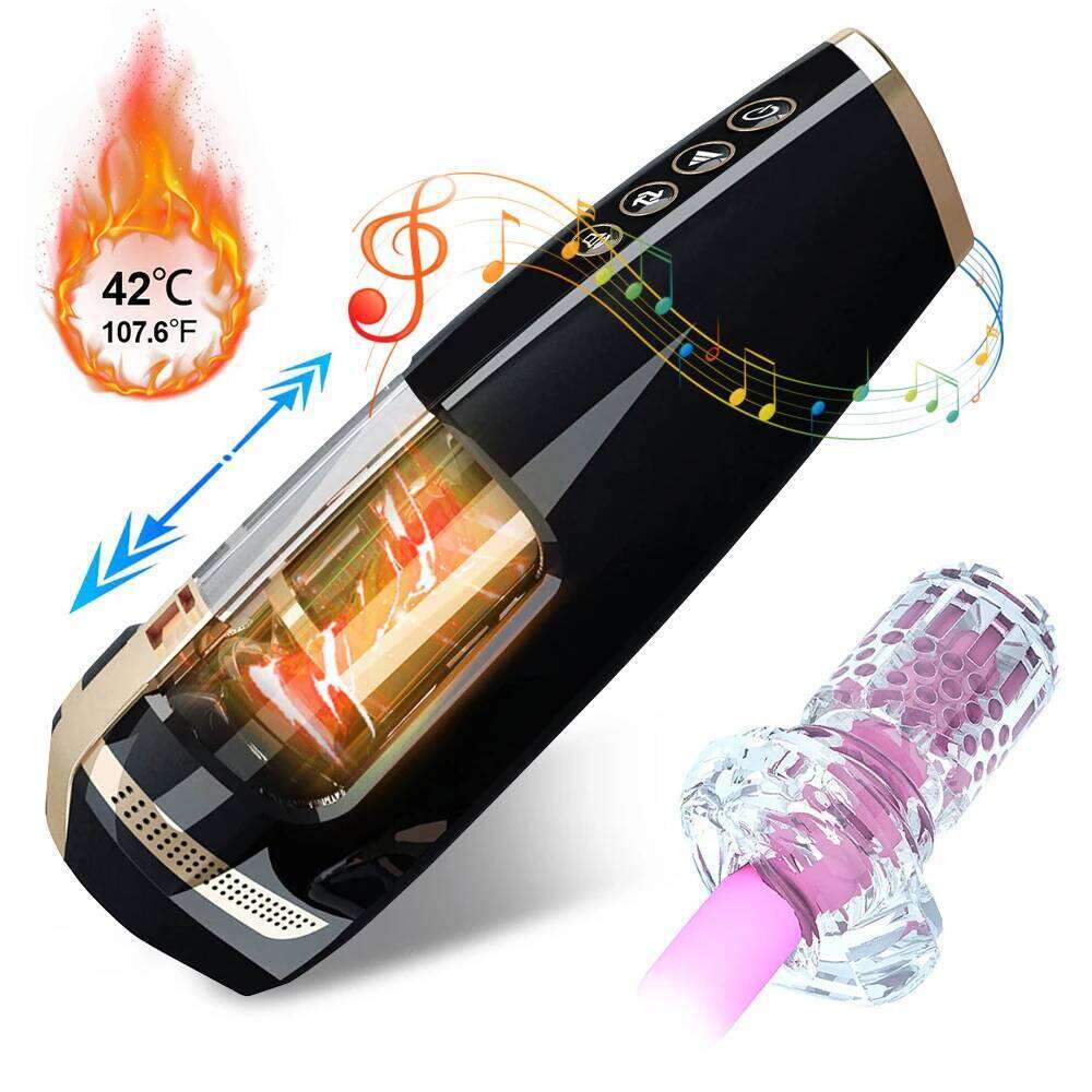 Fully automatic piston retractable male toy oral masturbator men's penis suction cup vibrator sex machine adult products Z260311