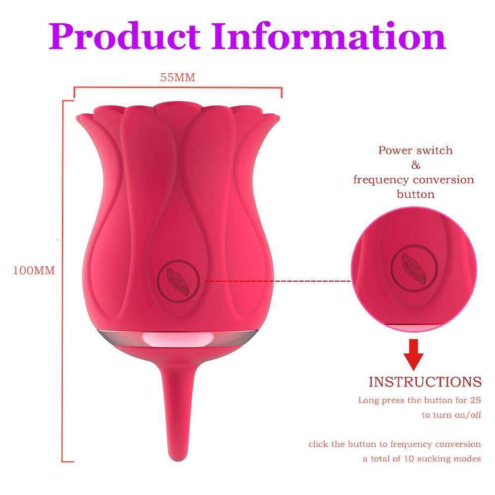 Rose Sucking Vibrator Clit Nipple Sucker Oral Clitoris Stimulation Mastrubator Powerful Sex Toys for Women Intimate Goods Z260312