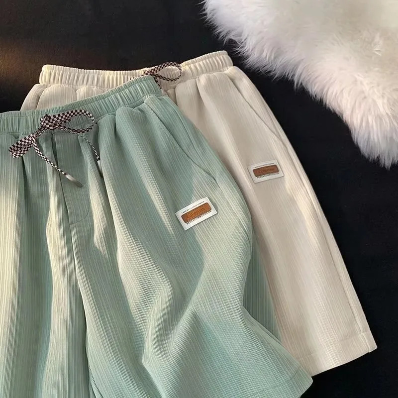 Sports Ice silk Shorts Breathable comfortable Summer Quick drying shorts Solid home sports Knee length Loose casual Pants 260228