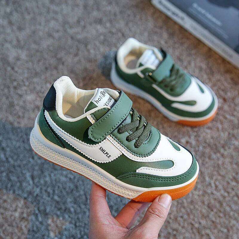 Spring Autumn New Children Sneakers Boys Girls Low Help Skate Leather Non-slip Soft Sole Versatile Sport Casual Shoes H260312