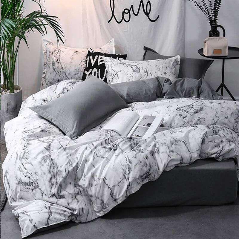 3pcs Duvet with Pillow Case Double Comforter Bedding Set Quilt Cover Queen/King Couple or Single Bed