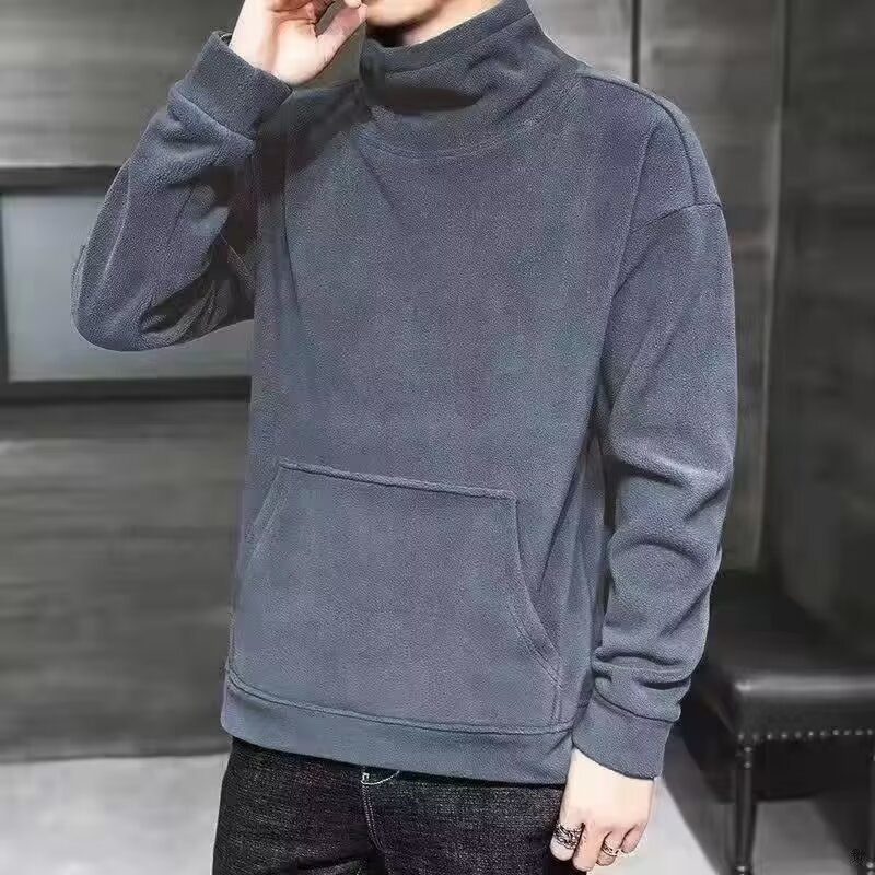 Double-sided Fleece New -style Half-high Collar Thermal Base Shirt Trendy Autumn And Winter Style Suitable For Students To Wear As An Outer Designer H