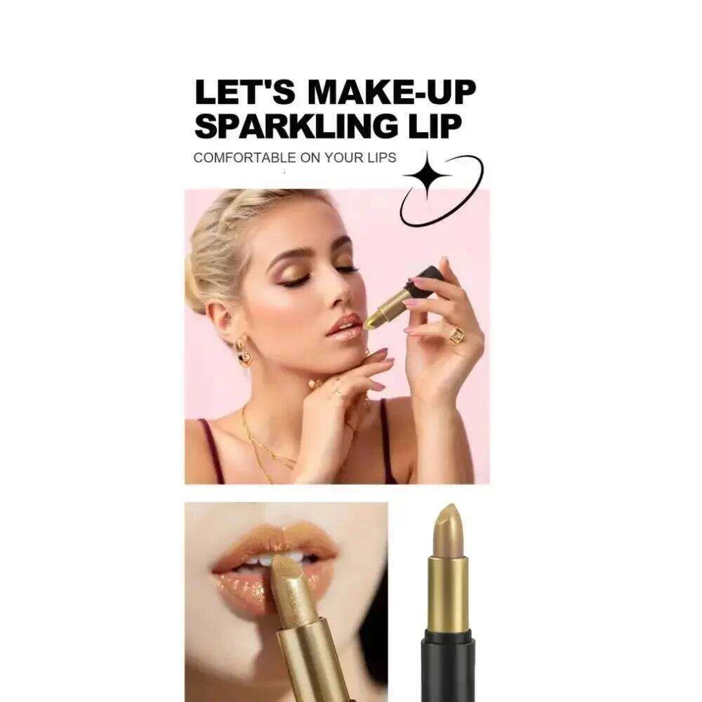 New Shimmer Metallic Lipstick Set Waterproof Glitter Diamond High Pigment Sparkling Pearl Lip Gloss Long Lasting Makeup W260311