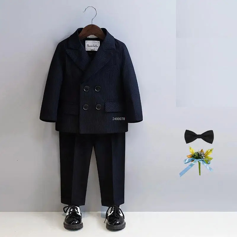 Kids 1 Year Black Birthday Dress Baby Boys Beautiful Pograph Suit Children Wedding Performance Piano Party Blazer Tuxedo Wear 260311