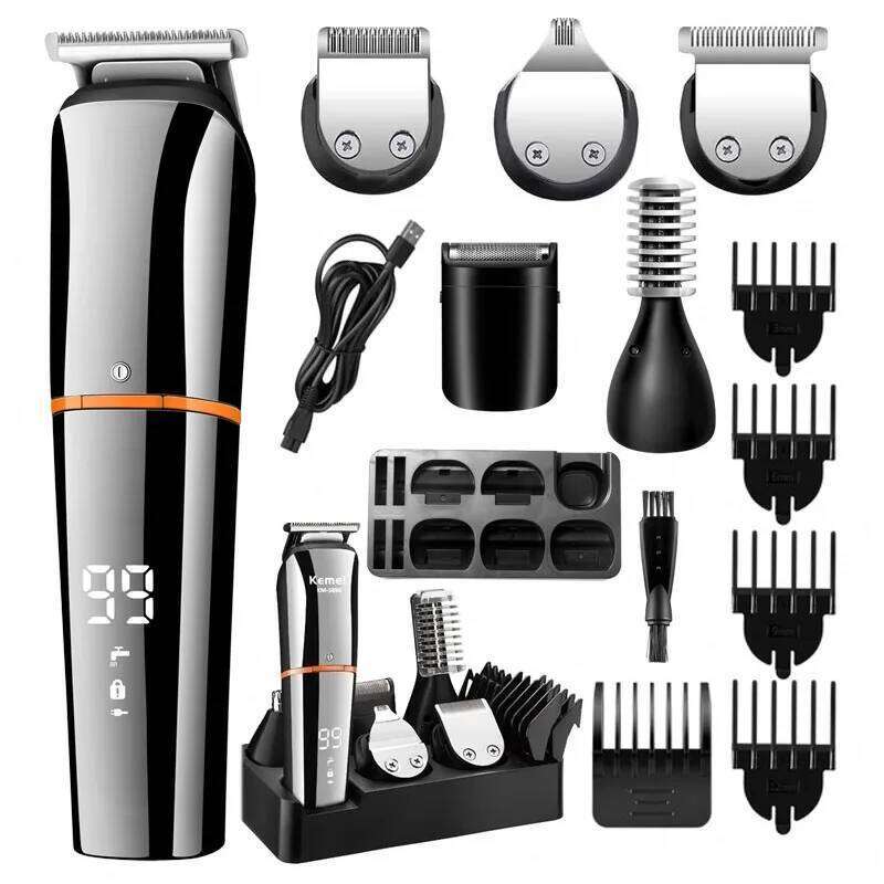 Kemei 5898 Digital Display 5 in 1 for Men Eyebrow Beard Trimmer Electric Hair Clipper Grooming Kit Haircut C260312