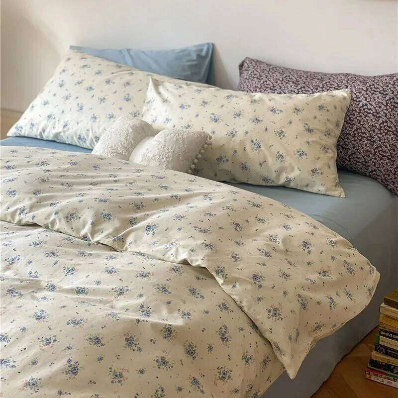 Cutelife Flower Cotton Sheets Set Cozy Duvet Cover Pillowcase Single Queen Home Textile Double Bed Linen Bedroom Bedding H260312