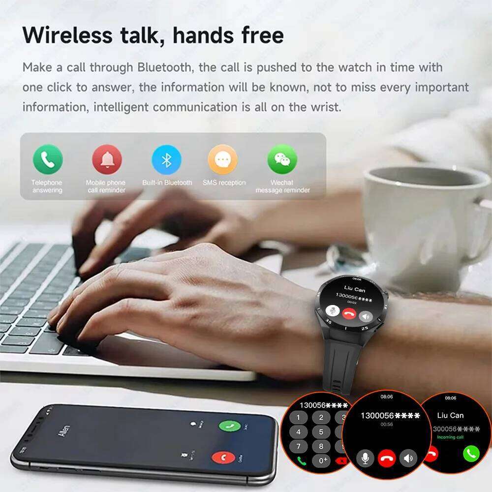 LAXASFIT 2025 New Men's 1.52 HD Screen Bluetooth Talk Heart Rate Monitor Men Women NFC Outdoor Sports Smart Watch
