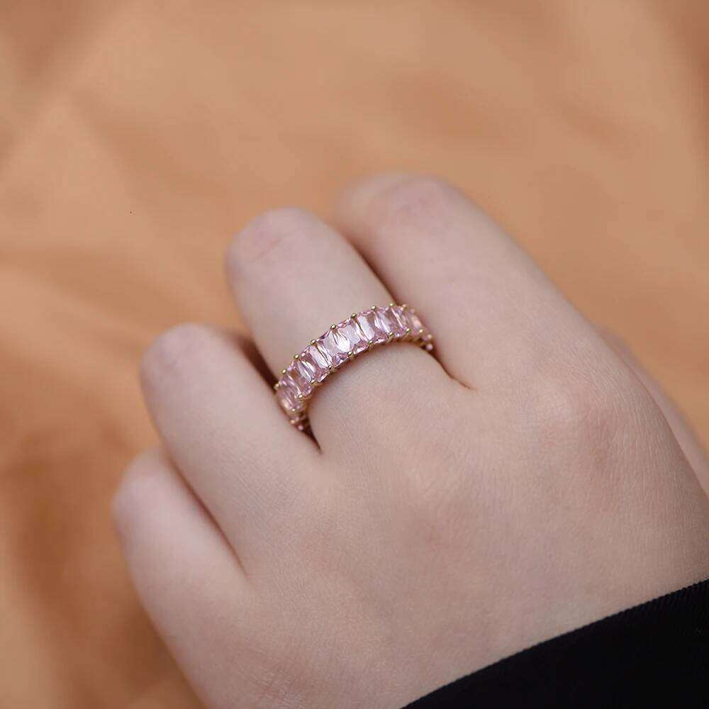 Dainty Fashion Handmade Cute S925 Sterling Silver Cubic Color Zircon Rings for Girl Jewelry H260312