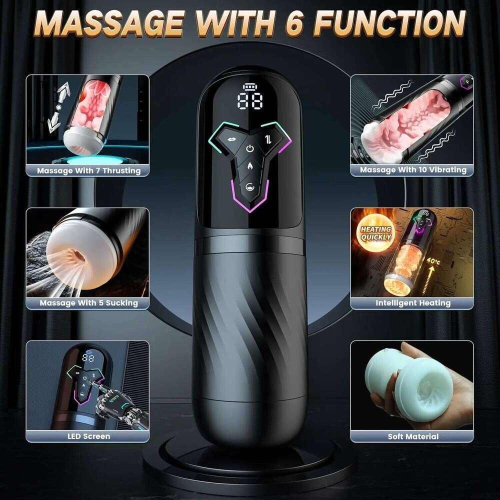 Telescopic Sucking Male Masturbator Vagina Masturbation Equipment Sex Toys Men Goods for Adults Piston Automatic Mastubator Z260311