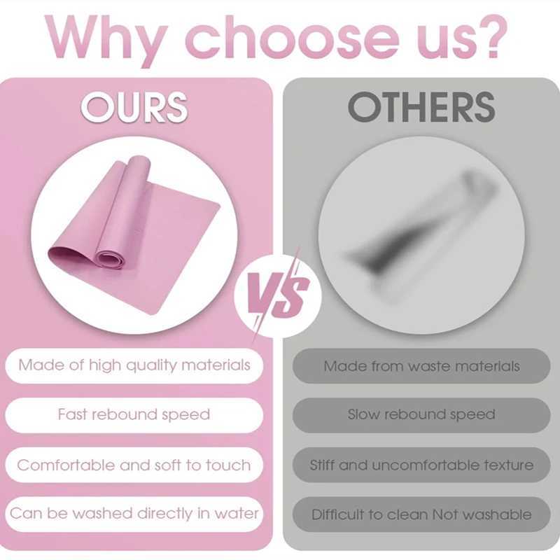 4MM Thick 18360cm Eco-Friendly Foldable Yoga Mat Double-Sided Non-Slip Travel Fitness Exercise Mat Pilates and Floor Workouts M260312