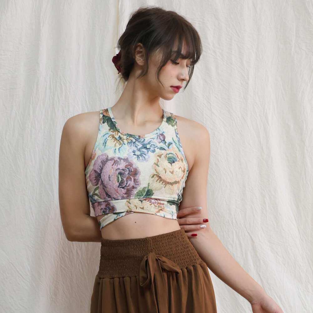 Vintage Outfit for Pregnant Women Designer with Chest Pad, New Chinese Style Gorgeous Yoga Top Set