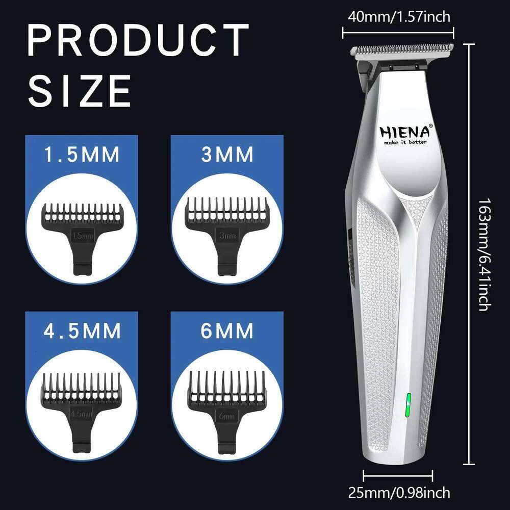 Hiena New Clipper 1200mah High Power Electric Trimmer Portable Cordless Rechargeable Cutting Machine Hair Cutters C260312