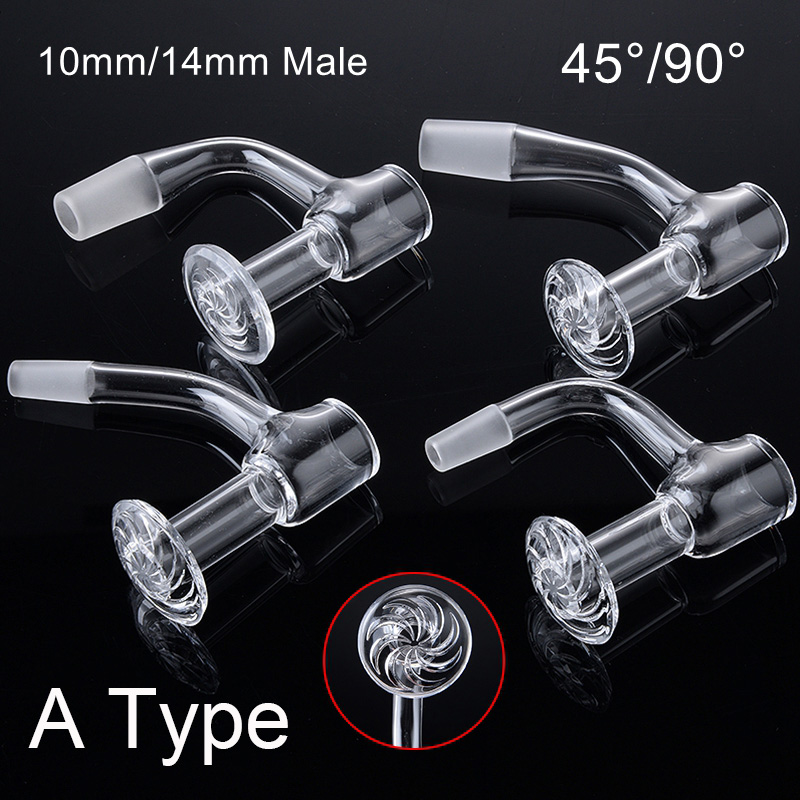 4 Types Seamless Fully Weld Quartz Banger Nail Terp Slurper Beveled Edge Splash Guard 10mm 14mm Male 90° 45° Smoking Accessories