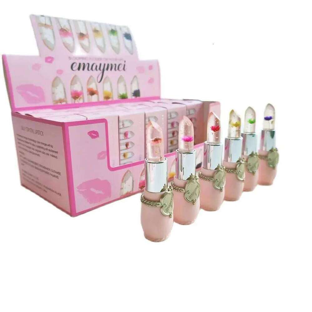 Wholesale 24 PCS Lip Balm Set Flowers Colour Changing Lipsticks Long Lasting Moisturizing Jelly Warm Pink Lipstick W260311