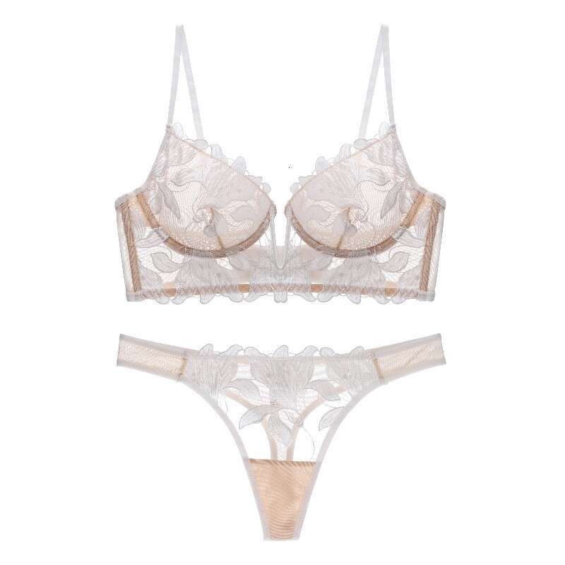 Women Luxury Floral Lace Bra and Panty Set Elegant White Lingerie for Wedding, Bridal Shower, or Romantic Nights