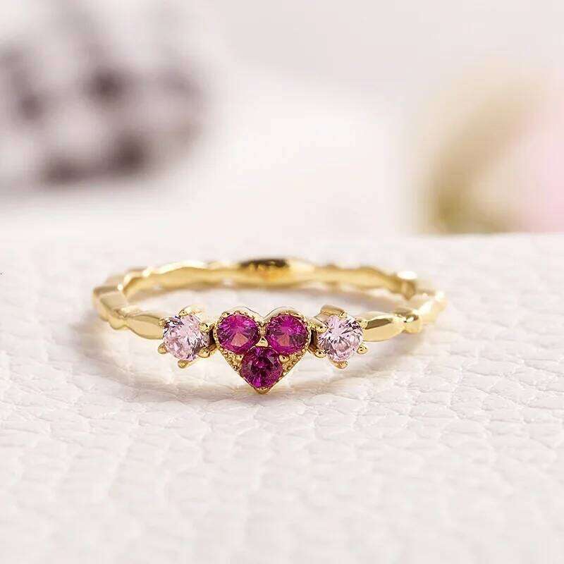 Huitan Trendy Simple Golden Inifinite Heart Shaped Engagement RIngs Women Romantic Gadget Pinky Rings For Girl New H260312