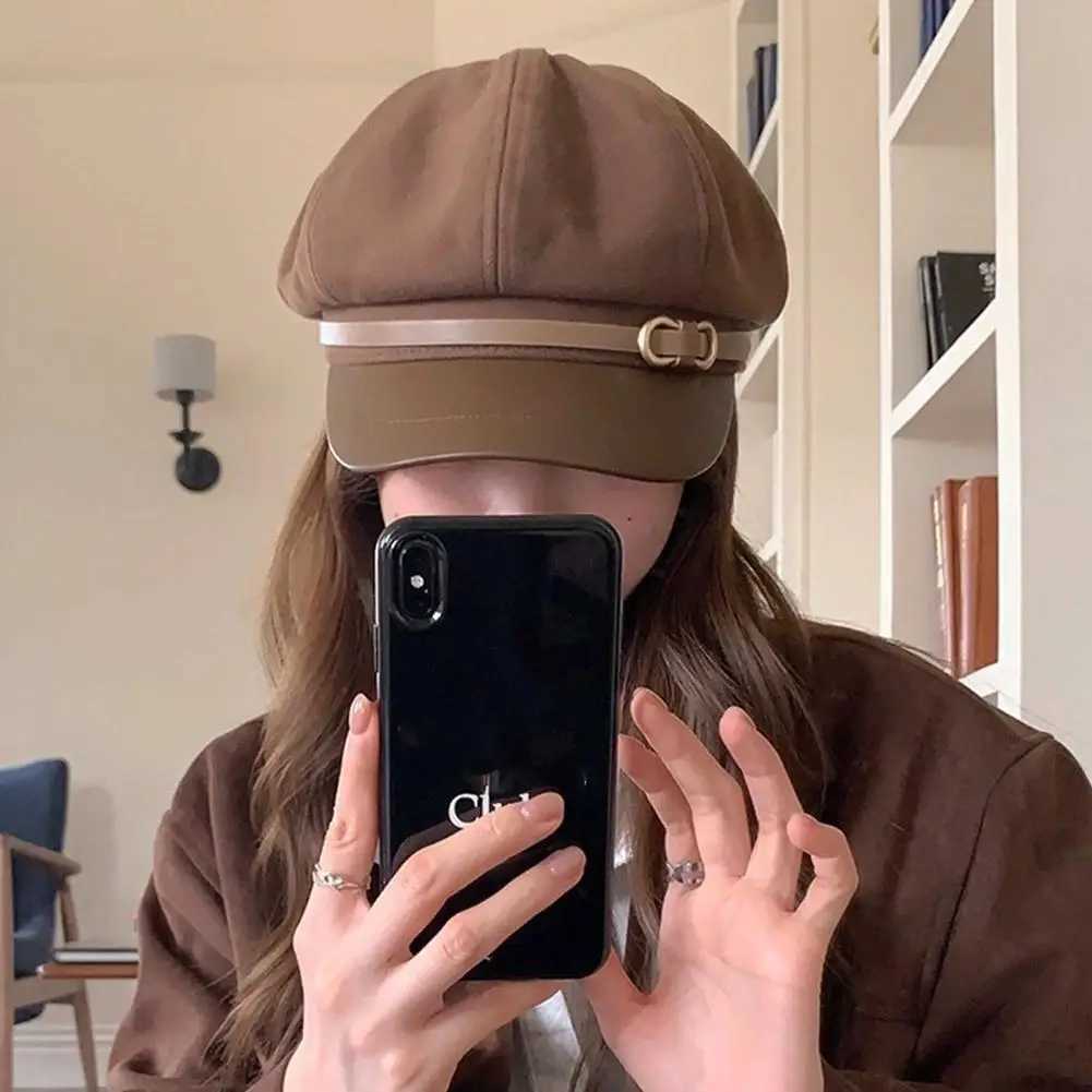 1pcs Retro British Style Beret for Women Versatile Octagonal Newsboy Cap for Big Head Circumference Spring Autumn Hat1pcs H260312 - view 6