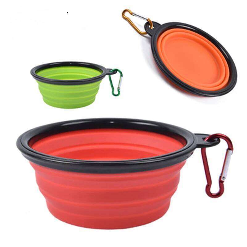 1000ml Large Collapsible Dog Pet Folding Silicone Outdoor Travel Portable Puppy Food Container Feeder Dish Bowl 26Y0312