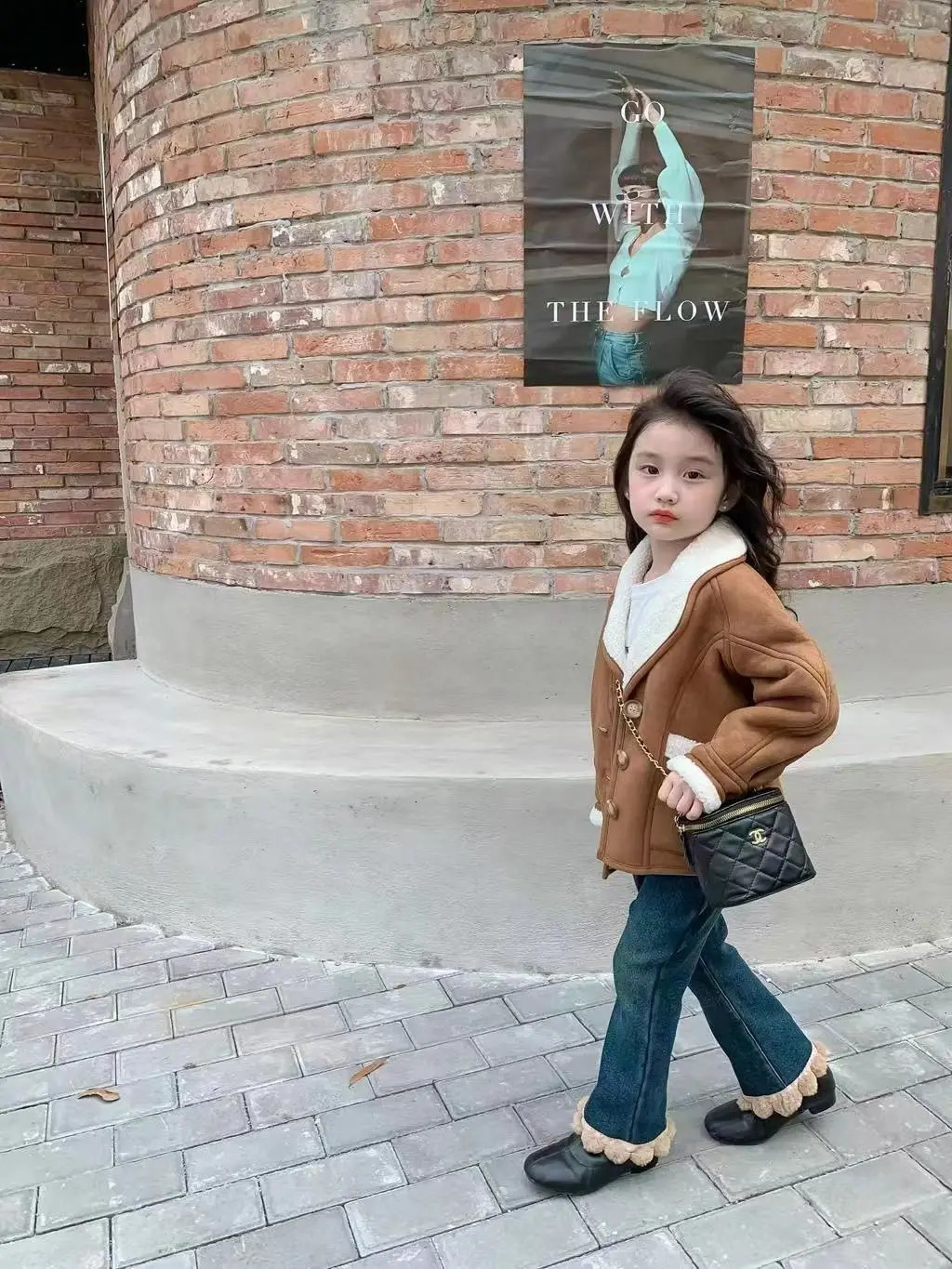 Girls Pants Fleece Jeans Autumn Winter Clothes for Baby Casual Stylish Outer Wear Flared Trousers Loungewear 260311
